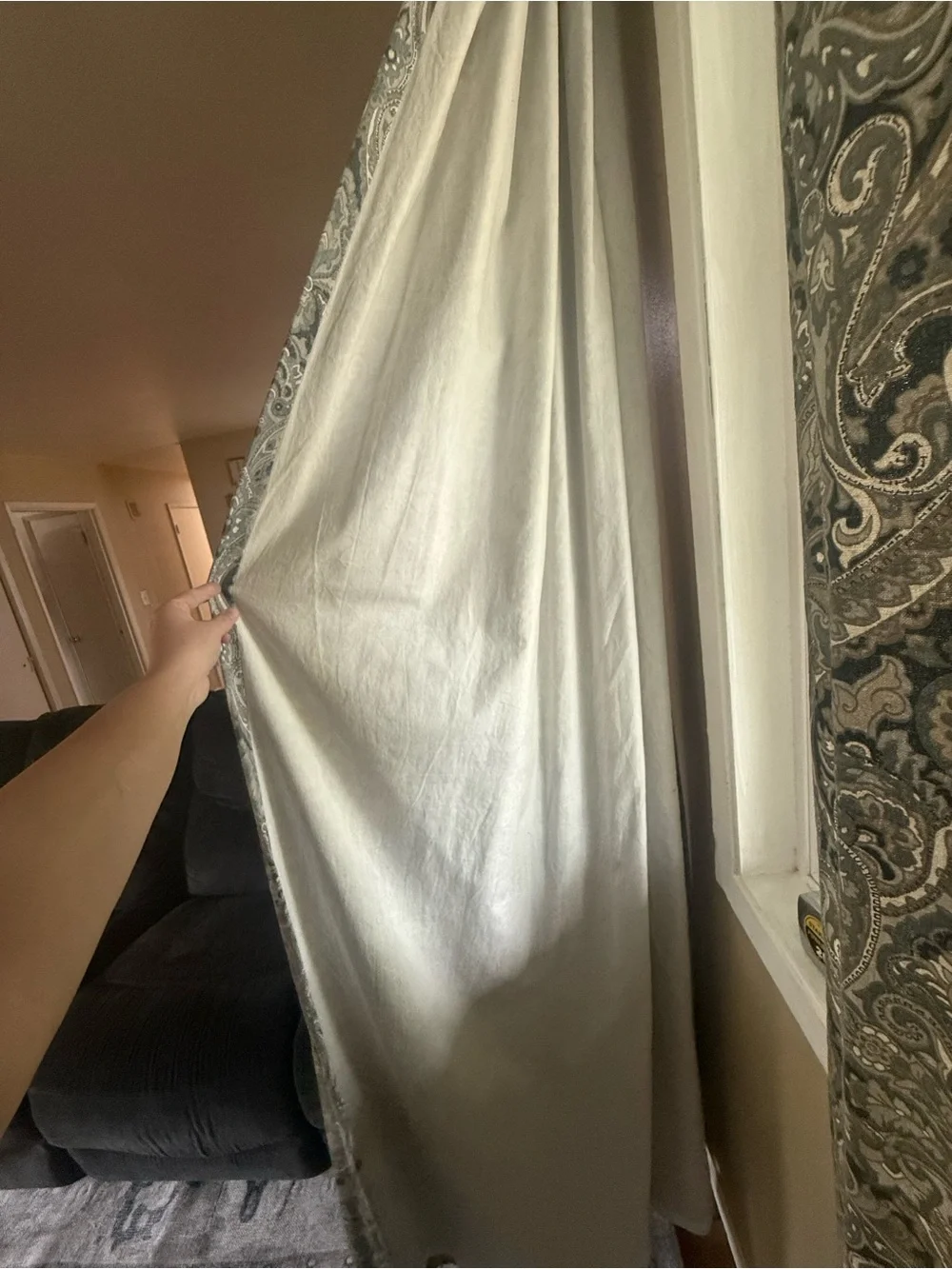 Pottery Barn Mackenna Paisley Curtains 50x84 Lined Set of 3